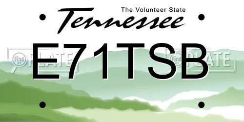 E71TSB Tennessee License Plate