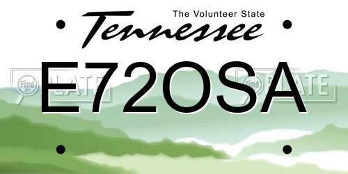 E72OSA Tennessee License Plate