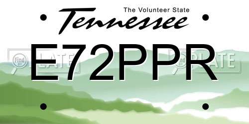 E72PPR Tennessee License Plate