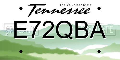 E72QBA Tennessee License Plate