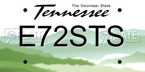 E72STS Tennessee License Plate