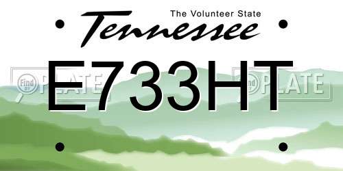 E733HT Tennessee License Plate