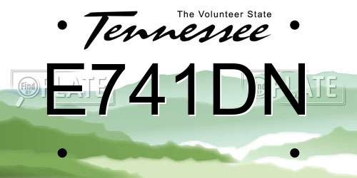 E741DN Tennessee License Plate