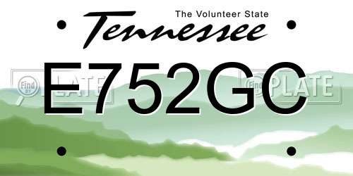 E752GC Tennessee License Plate