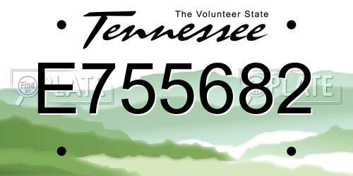 E755682 Tennessee License Plate