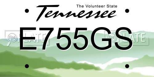 E755GS Tennessee License Plate