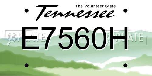 E7560H Tennessee License Plate