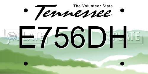 E756DH Tennessee License Plate