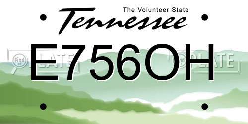 E756OH Tennessee License Plate