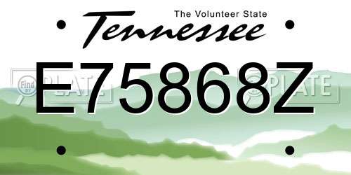 E75868Z Tennessee License Plate
