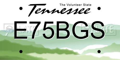 E75BGS Tennessee License Plate