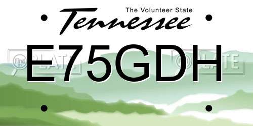 E75GDH Tennessee License Plate