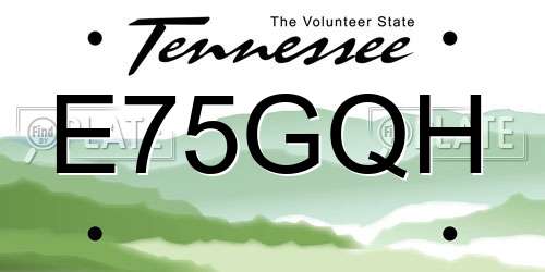 E75GQH Tennessee License Plate