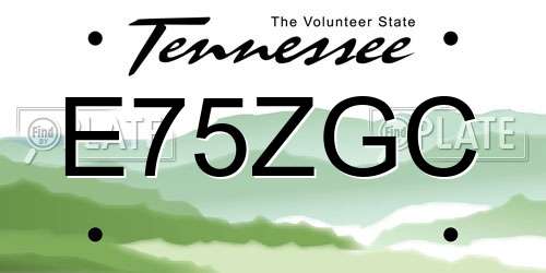 E75ZGC Tennessee License Plate
