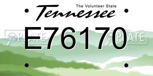 E76170 Tennessee License Plate