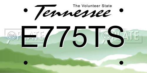 E775TS Tennessee License Plate