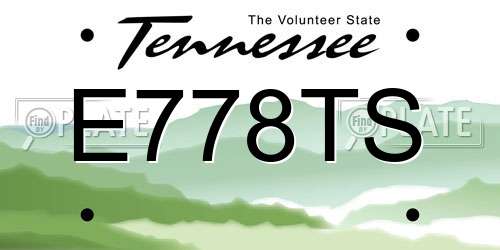 E778TS Tennessee License Plate