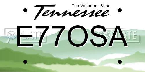 E77OSA Tennessee License Plate