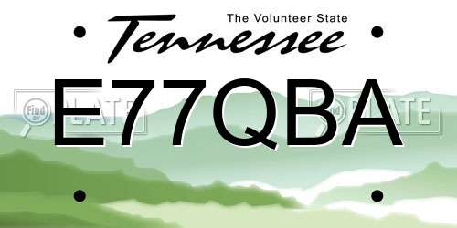 E77QBA Tennessee License Plate