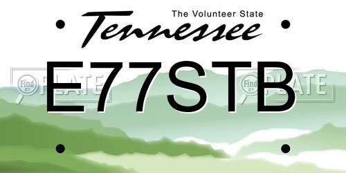 E77STB Tennessee License Plate