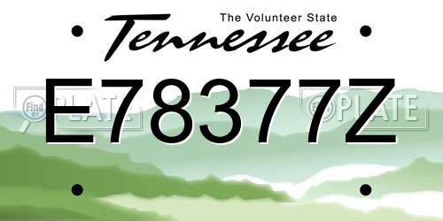 E78377Z Tennessee License Plate