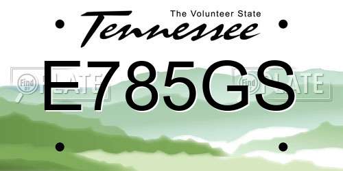 E785GS Tennessee License Plate