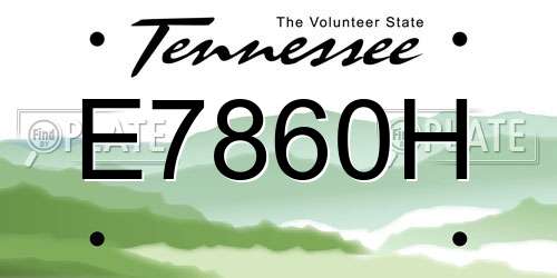 E7860H Tennessee License Plate