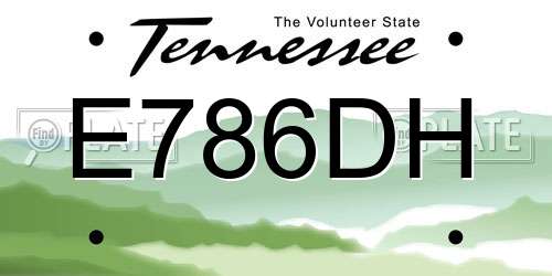 E786DH Tennessee License Plate