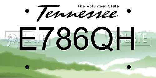 E786QH Tennessee License Plate