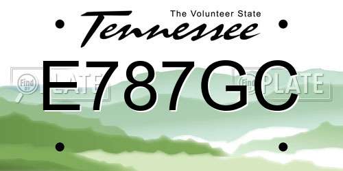 E787GC Tennessee License Plate