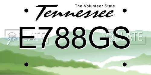 E788GS Tennessee License Plate
