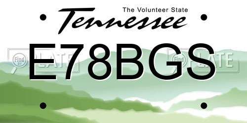E78BGS Tennessee License Plate