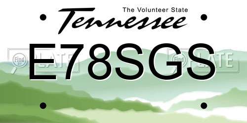 E78SGS Tennessee License Plate