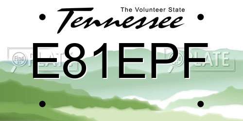 E81EPF Tennessee License Plate