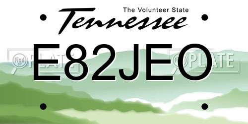 E82JEO Tennessee License Plate