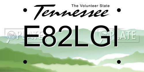 E82LGI Tennessee License Plate