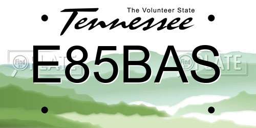 E85BAS Tennessee License Plate