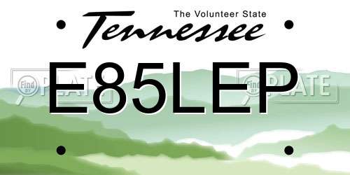 E85LEP Tennessee License Plate