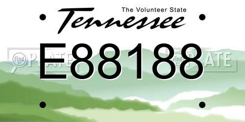 E88188 Tennessee License Plate