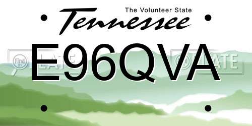 E96QVA Tennessee License Plate