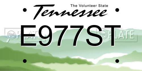 E977ST Tennessee License Plate