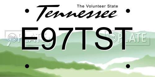 E97TST Tennessee License Plate