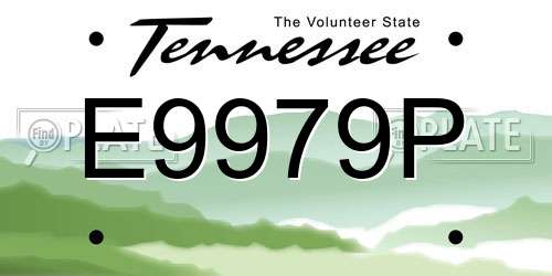 E9979P Tennessee License Plate