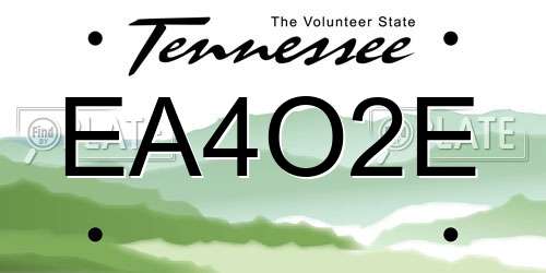 EA4O2E Tennessee License Plate