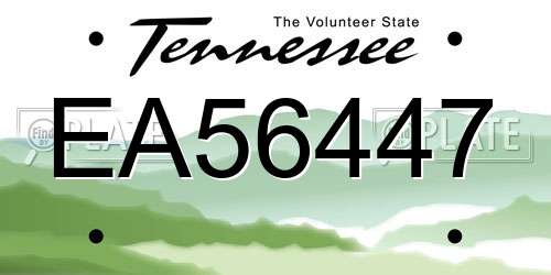EA56447 Tennessee License Plate