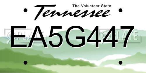 EA5G447 Tennessee License Plate