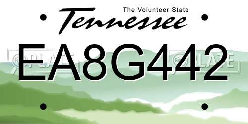 EA8G442 Tennessee License Plate