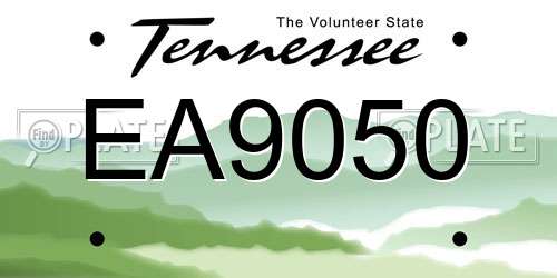 EA9050 Tennessee License Plate