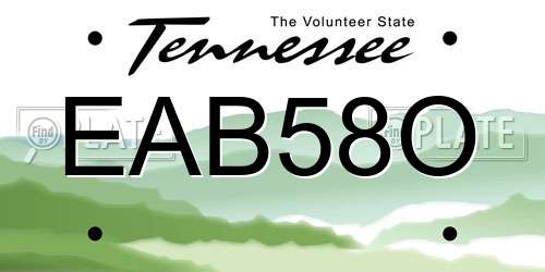 EAB58O Tennessee License Plate