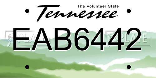 EAB6442 Tennessee License Plate